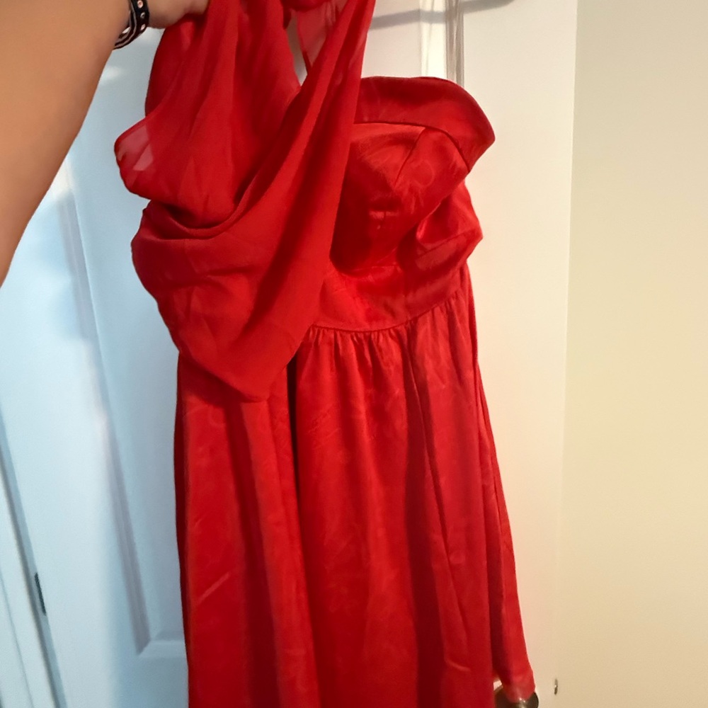 Elegant Red Strapless Dress